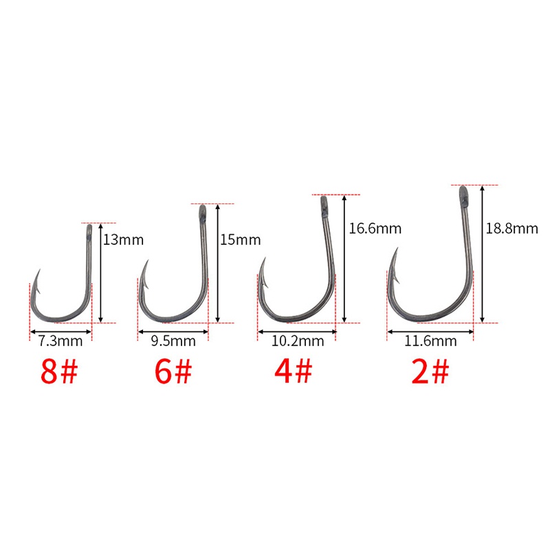 Hirisi Set 50 Lưỡi Câu Cá Phủ Thép carbon 8001