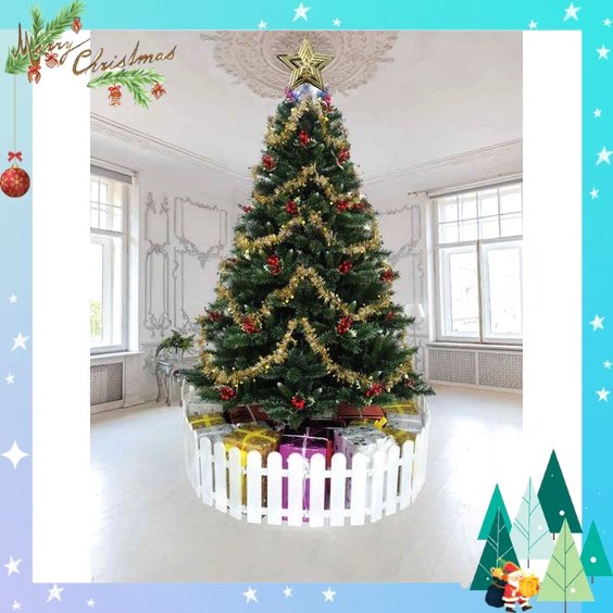 Cây thông noel 3 loại lá 90cm, cây thông noel gắn trái đỏ tán lá dày trang trí giáng sinh trong nhà ngoài trời