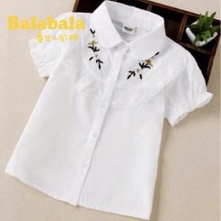 Áo sơ mi bé gái tay ngắn