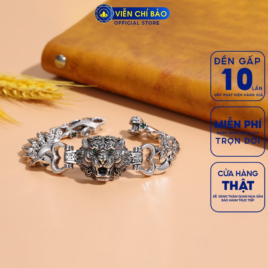 Lắc Tay bạc nam Chúa Sơn Lâm 1 - 20cm chất liệu bạc Thái 925 thời trang phụ kiện trang sức Viễn Chí Bảo L100196-20