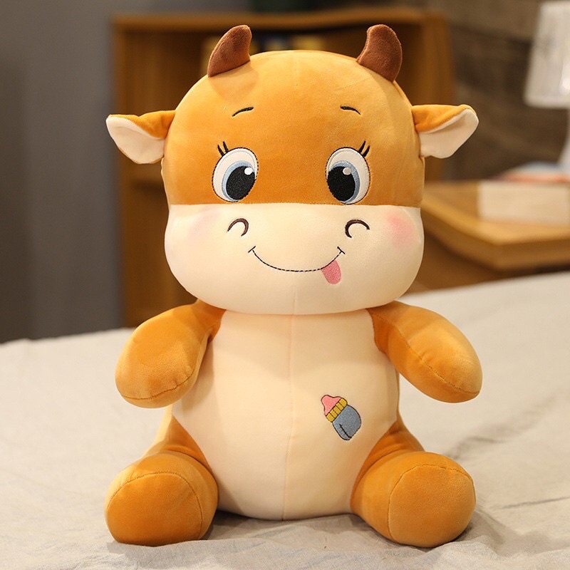 Gấu bông trâu 20cm, gấu bông gòn lông mềm mịn