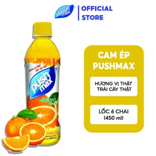 Lốc 6 Chai Nước Trái Cây Cam Ép Pushmax (350ml x 6 Lon)