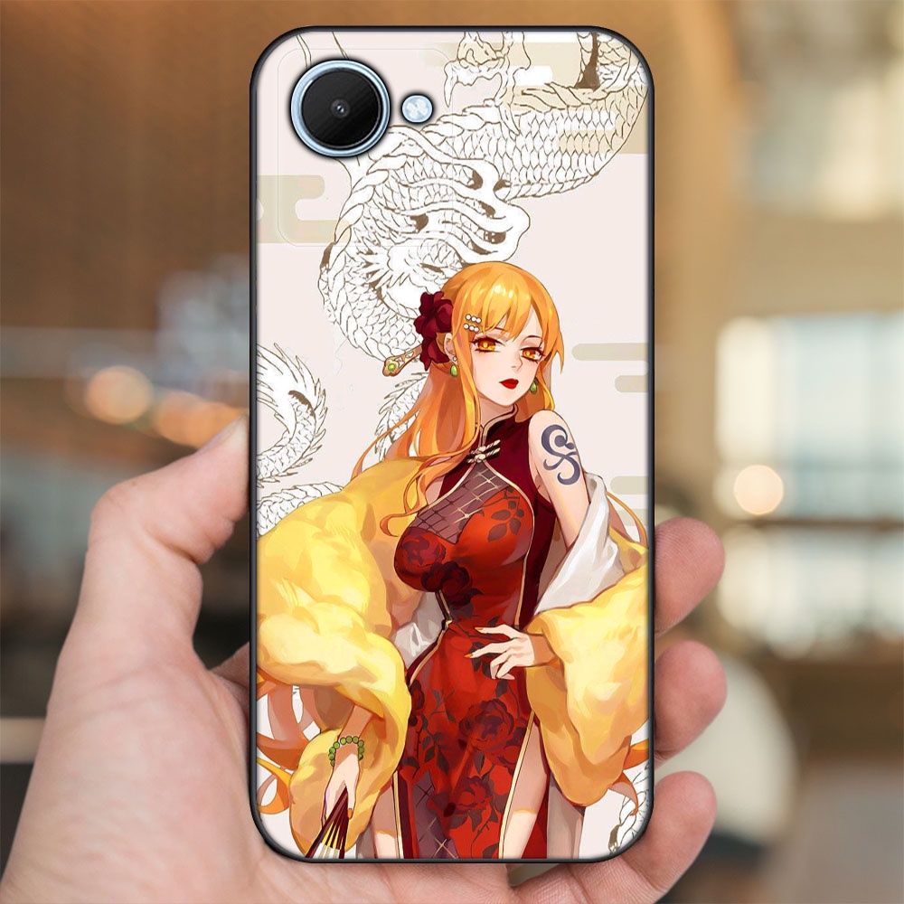 Ốp lưng Realme C30 viền đen in hình Nami One Piece Đảo Hải Tặc