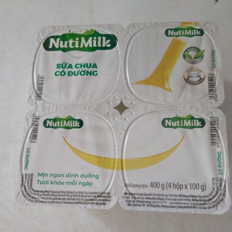 sữa chua nutimilk 1 lốc 4 hộp