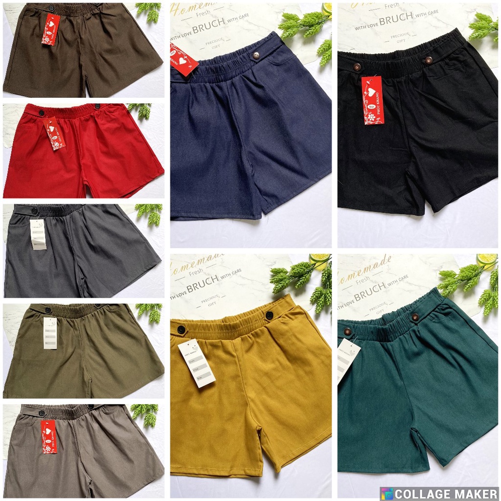 Quần đùi nữ freesize từ 45-50kg chất kaki mềm lưng Thun - QUAN2NUT