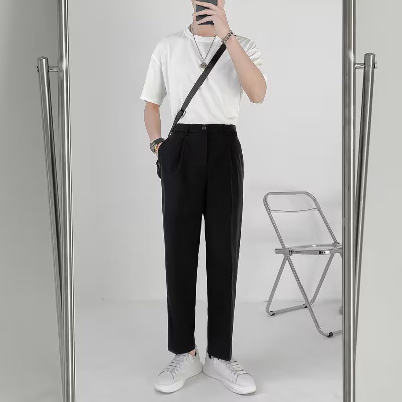 Quần Dài Ống Rộng Màu Trơn Thời Trang Nhật Bản Chất Lượng Cao Size M-3XL Cho Nam