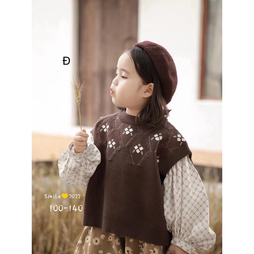 Áo len gile bé gái từ 10-26 kg