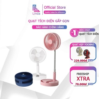 Quạt tích điện gấp gọn 4 chế độ gió tiết kiệm pin 7200 Linda