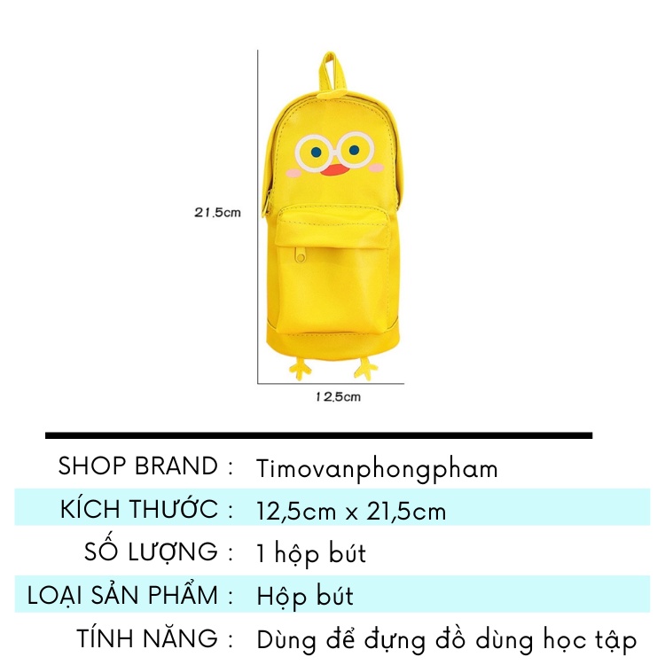Hộp Bút Đựng Vải To Hình Dạng Cute Vịt Gấu Bút Bi Học Sinh Văn Phòng Phẩm Dễ Thương VPHB15