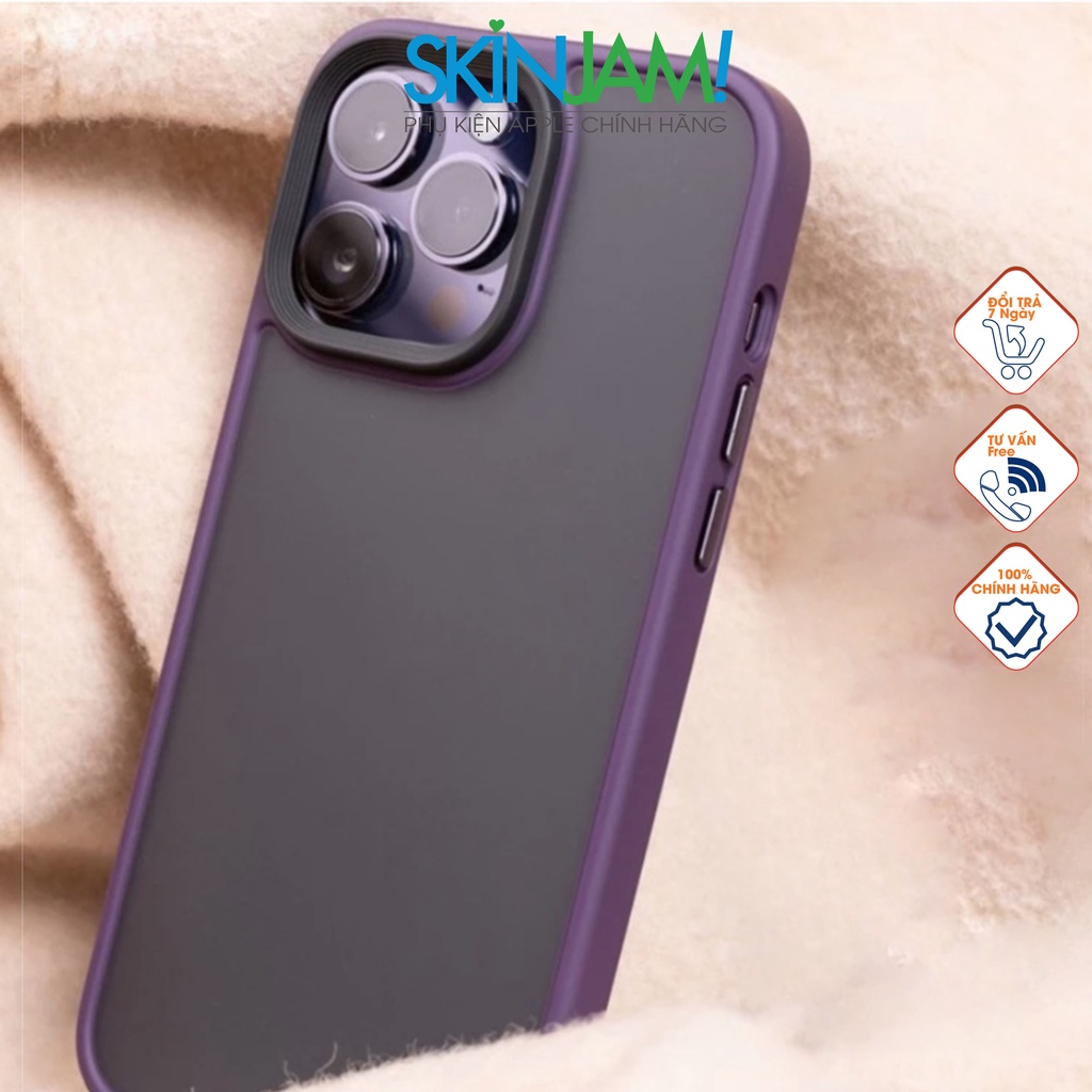 Ốp Lưng Likgus Màu Tím Series 14 Lưng Nhám Chống Vân Tay iP 14 - 14Plus - 14 Pro - 14 Promax
