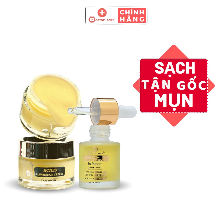 Bộ giảm Mụn ẩn ,Mụn đầu đen,Mụn thâm Doctor Care 20ml (serum+ kem)