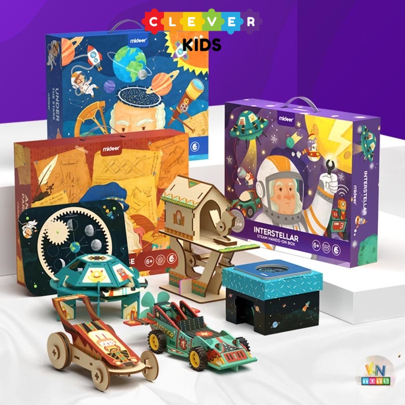 Bộ Đồ Chơi Khoa Học Mideer STEAM Hands-on Box Cho Bé Từ 6+, Đồ Chơi STEM Lắp Ráp Mô Hình Vũ Trụ Cho Trẻ Em - Clever Kids