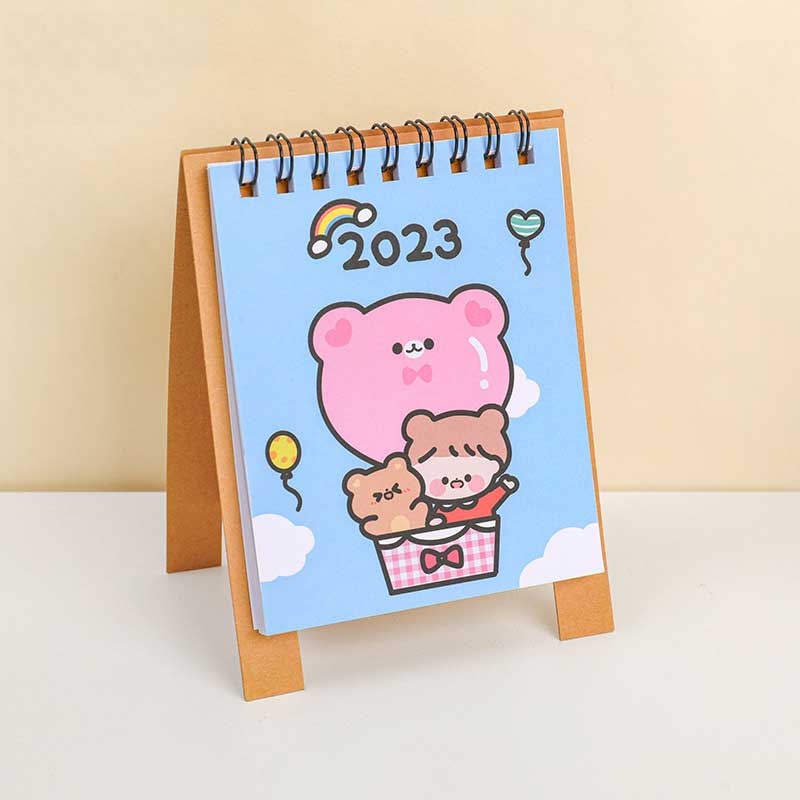 Lịch Để Bàn 2023 Mini Họa Tiết Thỏ / Mèo / Gấu Hoạt Hình Dễ Thương Trang Trí Văn Phòng / Trường Học