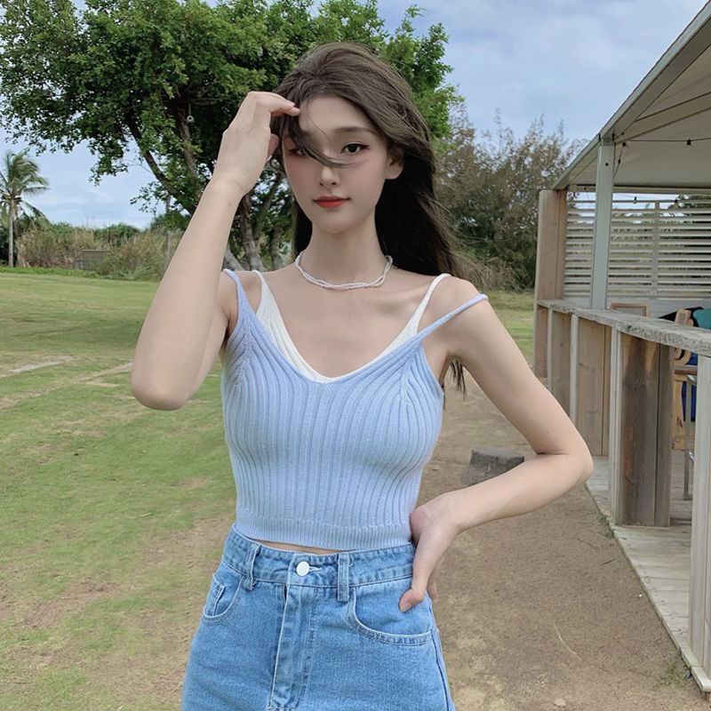 Set đồ UIOWOO gồm áo sơ mi và áo hai dây phong cách thanh lịch dành cho nữ