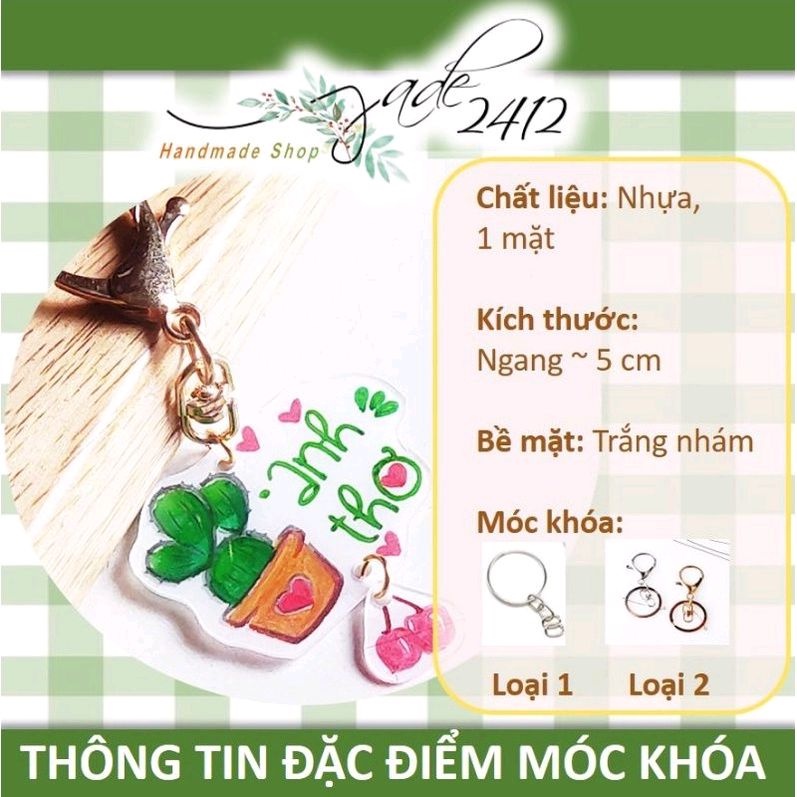 MÓC KHOÁ HANDMADE HOA CÂY MÓN ĂN TRÀ SỮA CÀ PHÊ