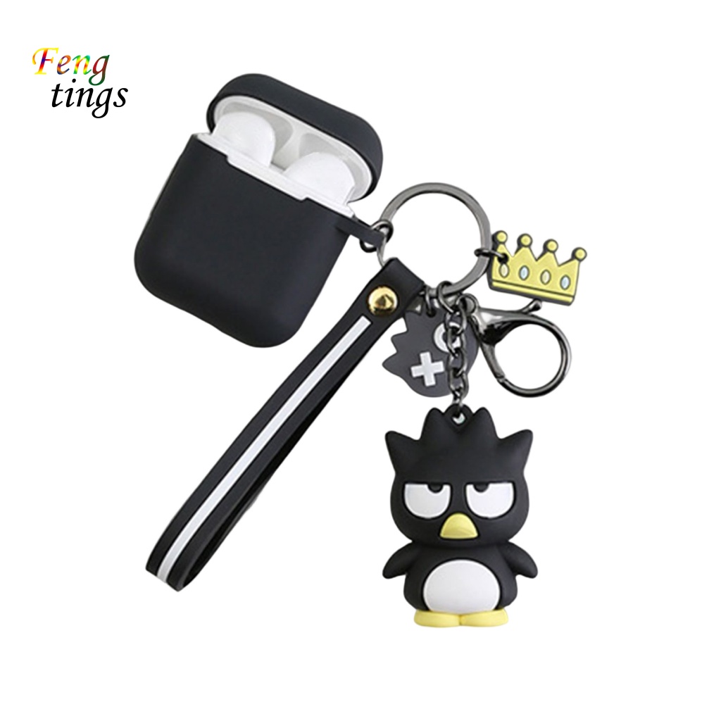 Vỏ Bảo Vệ Hộp Sạc Tai Nghe Bluetooth Dày Dặn Hình Động Vật Dễ Thương Kèm Móc Khóa Tiện Dụng