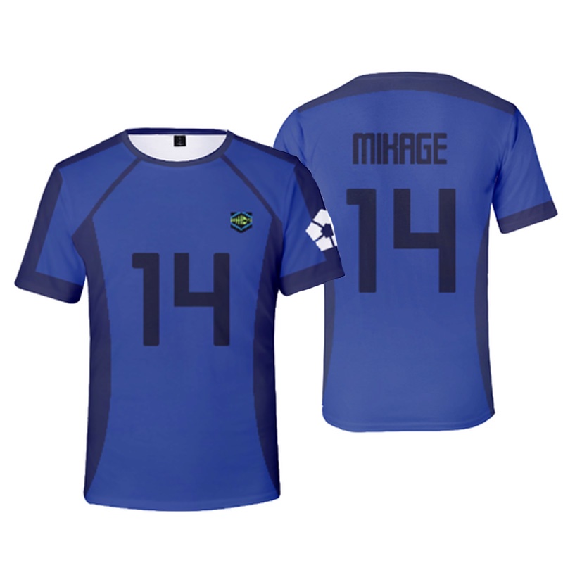 Bộ Đồ Thể Thao Hóa Trang Đội Tuyển Bóng Đá Xanh Dương Có Khóa Chigiri Số 8 Z No.11 Chigiri Hyouma