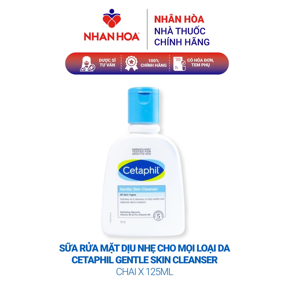 Sữa rửa mặt dịu nhẹ cho mọi loại da Cetaphil Gentle Skin Cleanser chai 125ml/ chai 500ml