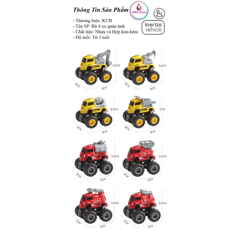 Bộ 4 Xe Quán Tính Công Trình/Cứu Hộ - KUB