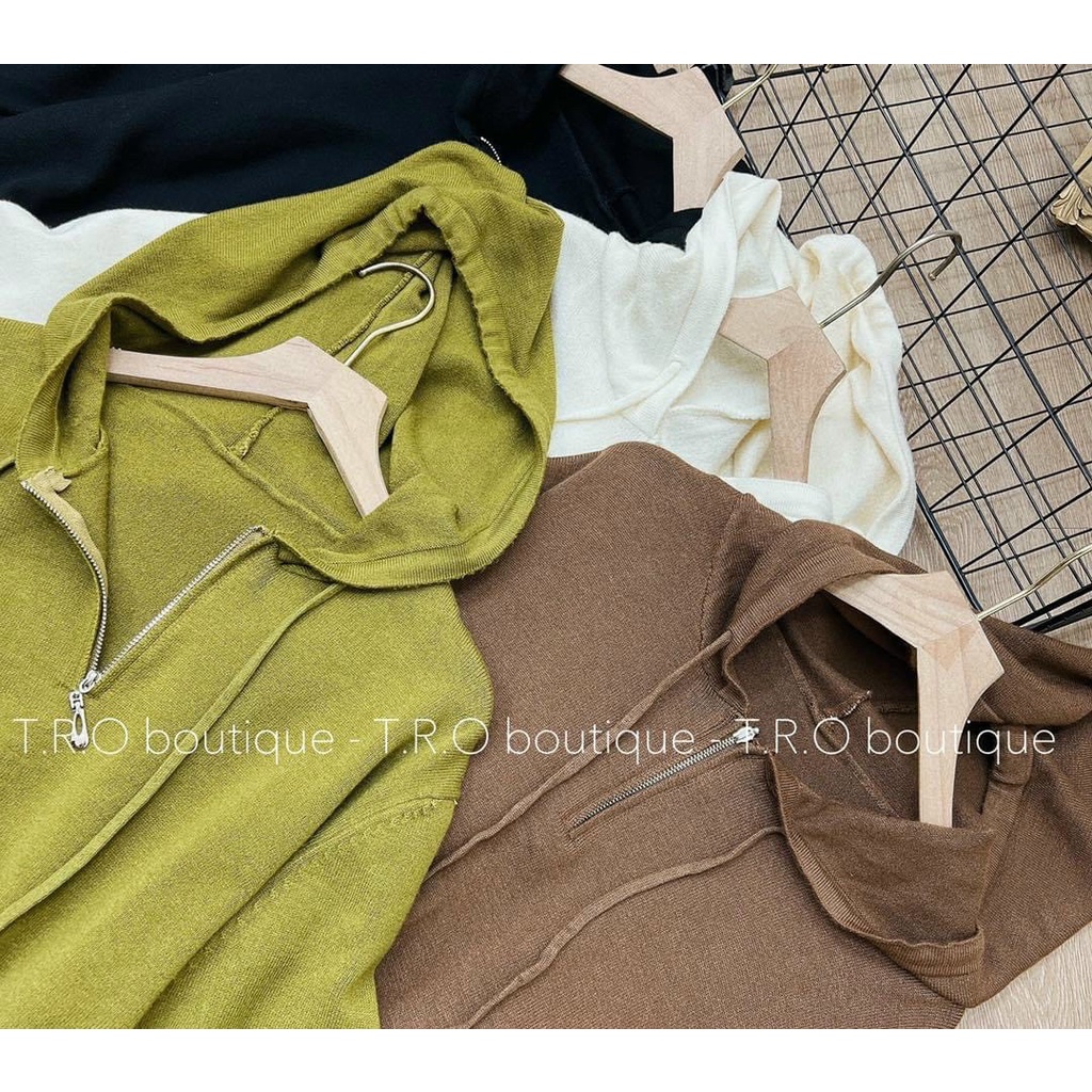 Váy len suông trơn mũ khóa midi hàng QC mềm mịn