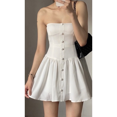 Đầm cúp ngực cúc bọc Annam Design