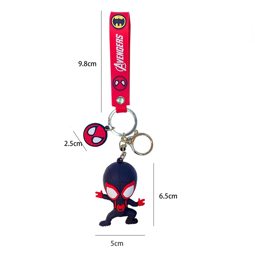 Móc Chìa Khóa Xe Hơi Bằng PVC Hình Người Nhện Marvel