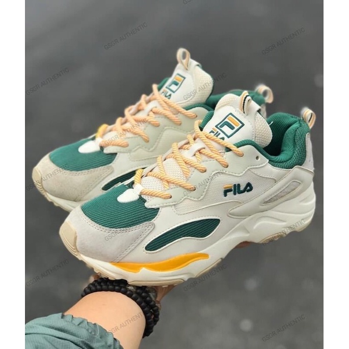(Order Korea 15-20 ngày) FILA RAY TRACER WHITE GREEN YELLOW MÃ: #1IM00003_143.