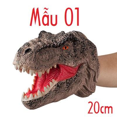 Đồ chơi Rối Tay Hình Đầu Thú, Khủng Long Bằng Cao Su Mềm Cho Bé