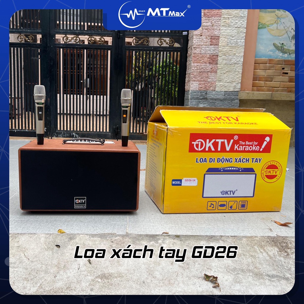 Loa karaoke xách tay GD26 di động công suất lớn. Loa xách tay GD26 được ứng dụng với mọi nhu cầu ca hát, hội họp...