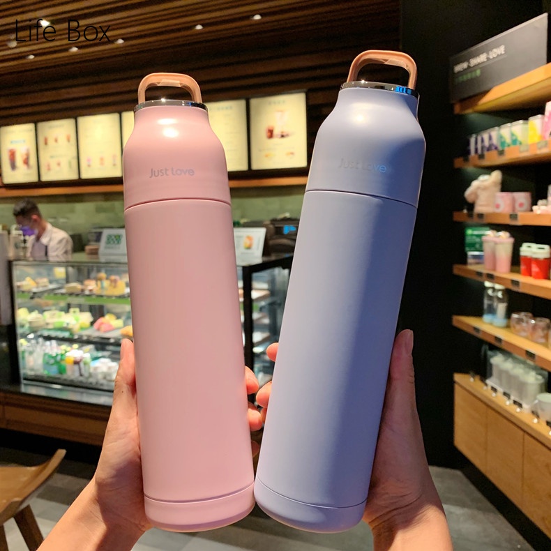 Bình Nước Giữ Nhiệt Dung Tích Lớn 500ml Thiết Kế Đơn Giản Thời Trang Hàn Quốc