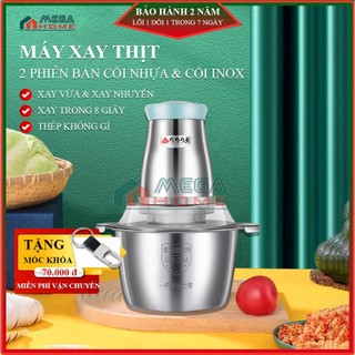 Máy xay thịt, máy xay rau củ quả đa năng, công suất 250W, gồm 2 phân loại cối nhựa và cối inox dung tích 2L