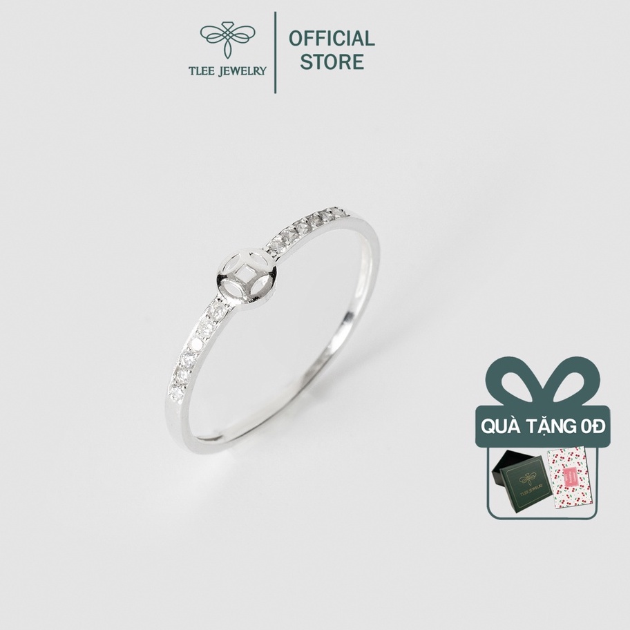 Nhẫn bạc nữ TLEE nhẫn kim tiền nhất lộc mini nạm đá tài lộc TleeJewelry A0245