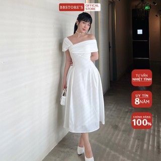 Bbstore's đầm xòe trễ vai hai dây dự tiệc sang trọng -d1328