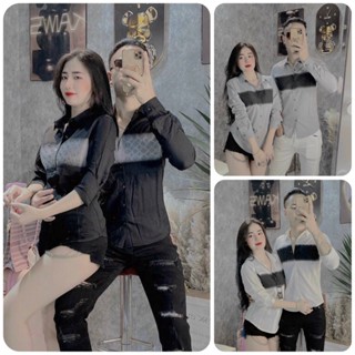 Áo sơ mi nam nữ, áo cặp đôi dài tay vải đũi nhăn phong cách thời trang sang trọng