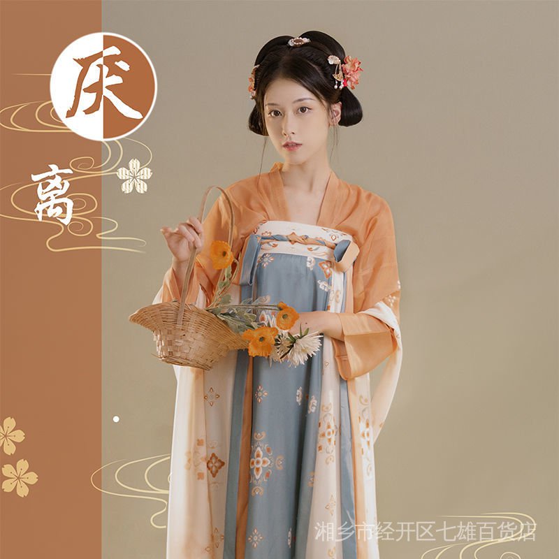 Váy Hán Phục Dáng Dài in Họa Tiết Thời Trang Xuân Hè Chính Hãng Made in Tang