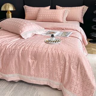 Bộ chăn ga gối lụa phiên bản mới chăn trần bông thương hiệu cao cấp 4 món nhà sam-store