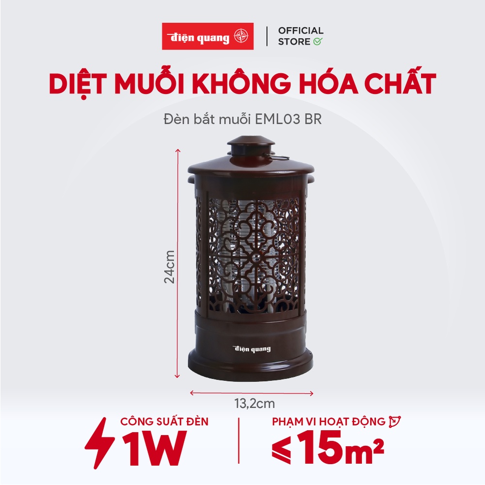 Đèn bắt muỗi Điện Quang ĐQ EML03 BR