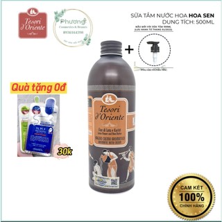 (tặng quà) Sữa Tắm Hương Nước Hoa TESORI DORIENTE Hoa Sen 500ML Cho Làn Da Căng Mịn