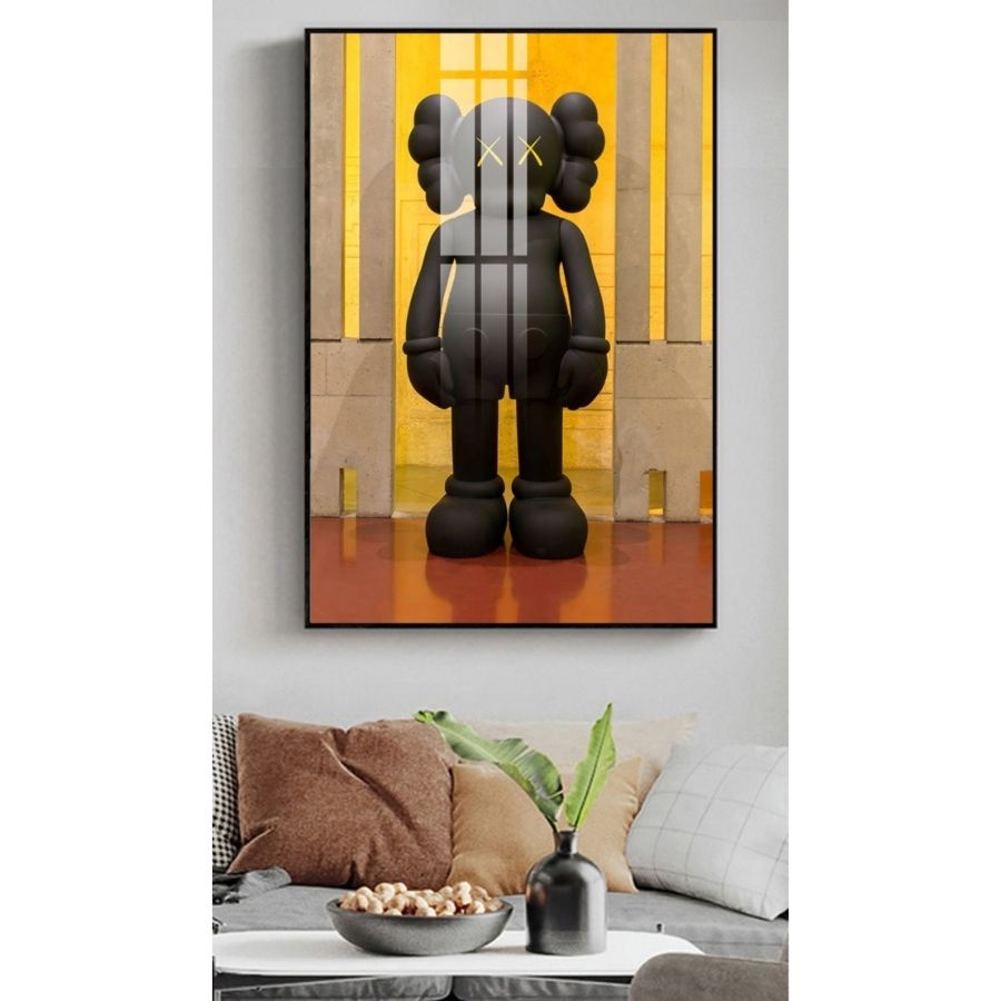 Tranh Laminate Tráng Gương - Nhân Vật Hoạt Hình Kaws - Bearbrick
