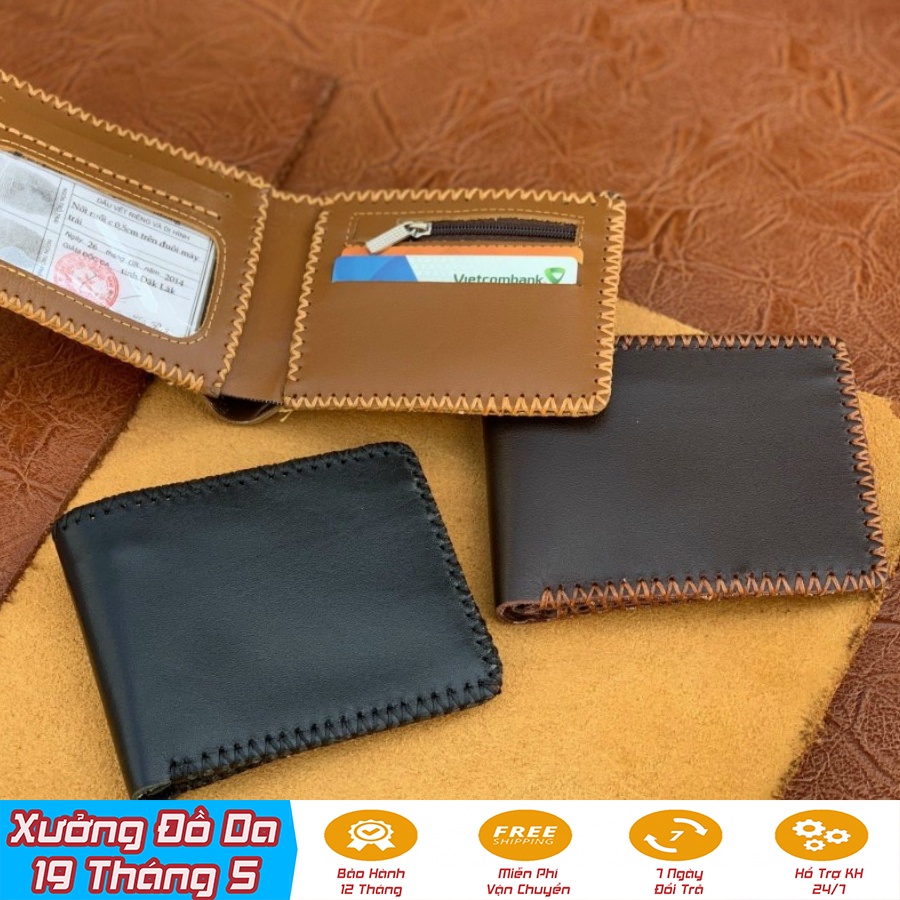 Ví, bóp nam da bò khâu viền thủ công "1905 Leather" mẫu ví thiết kế đẹp, sang trọng đáng mua nhất năm 2022