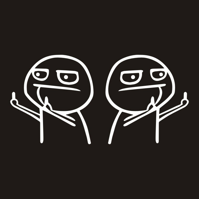 Sticker Chỉ Ngón Giữa, Tem Trang Trí Xe Hơi (15x13cm)