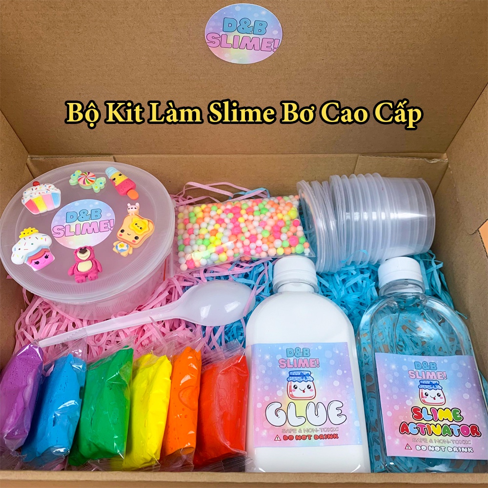 Bộ Kit Làm Slime Bơ Cầu Vồng Butter Slime 24 Món Đầy Đủ Nhất - Kèm Charm