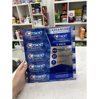 5 Tuýp Kem Đánh Răng Crest 3D White Advanced Triple Whitening (5 x 147g)