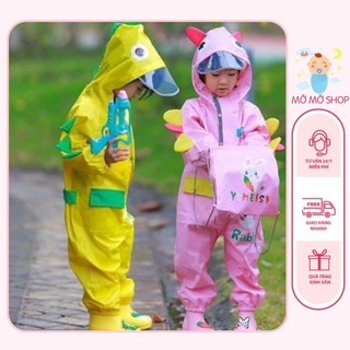 Áo mưa bộ liền quần,áo mưa cho bé cao cấp hình khủng long hoạt hình cực ngộ nghĩnh dễ thương bé trai, bé gái HÀNG LOẠI 1