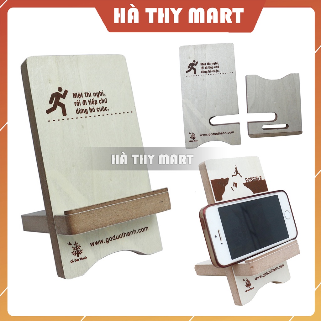 Đế giá đỡ điện thoại bằng gỗ Đức Thành