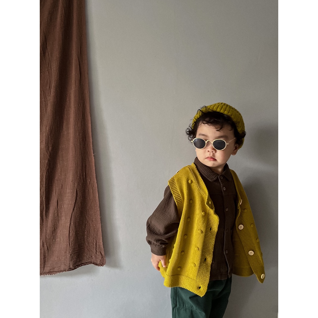 BEAR LEADER Áo Sweater Không Tay Màu Sắc Tươi Sáng Phong Cách Hàn Quốc Thời Trang Xuân Thu Cho Bé Trai Và Bé Gái 1-6 Tuổi