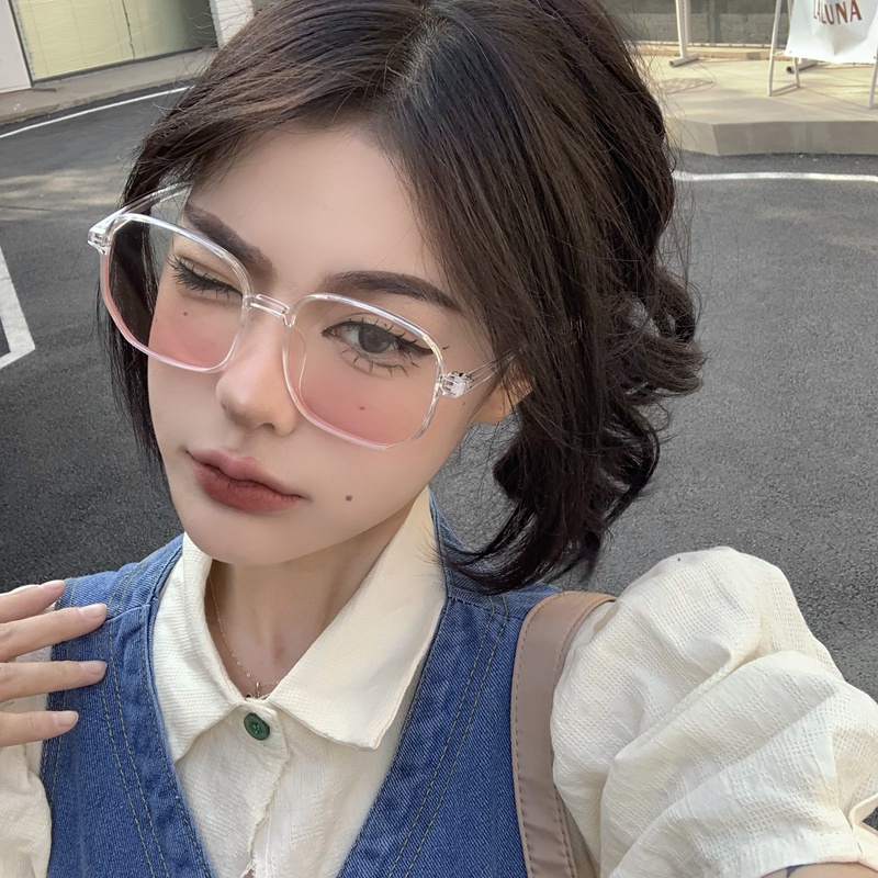 (KIQI-FASHION) COD Kính Mát Gọng Lớn Chống Ánh Sáng Xanh Dương Gradient Làm Đẹp Thời Trang Ngoài Trời / Model / Lễ Kỷ Niệm