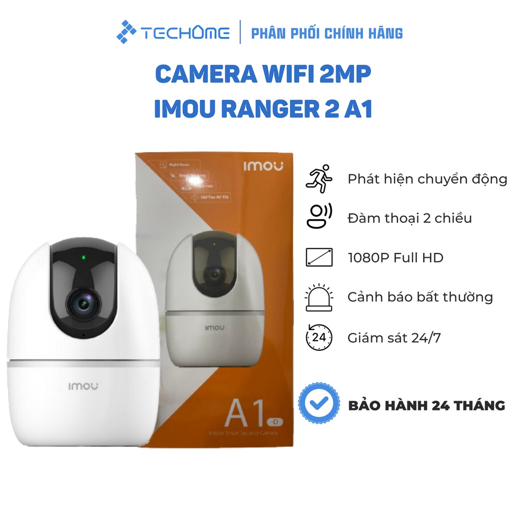 Camera Wifi 2MP IMOU RANGER 2 A1 trong nhà xoay 360 độ đàm thoại hai chiều cammera cammara - TECHOME
