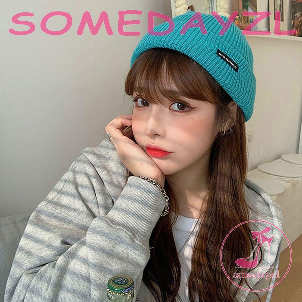 Mũ Len Beanie Họa Tiết Kẻ Sọc Màu Sắc Ngọt Ngào Thời Trang Mùa Thu Cho Nữ