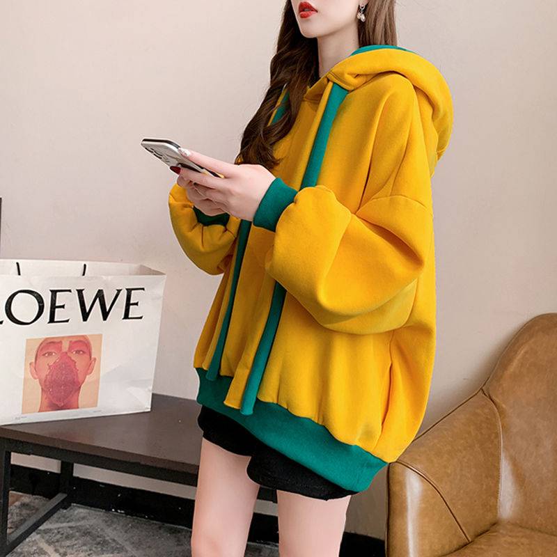 Áo Hoodie Mùa Đông Dáng Suông Dễ Thương Phong Cách Hàn Quốc Cho Nữ